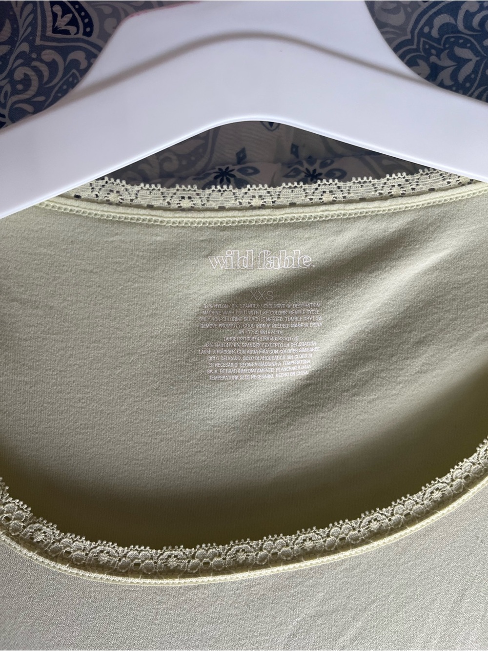 Wild fable butter yellow tight fitting lace trim top